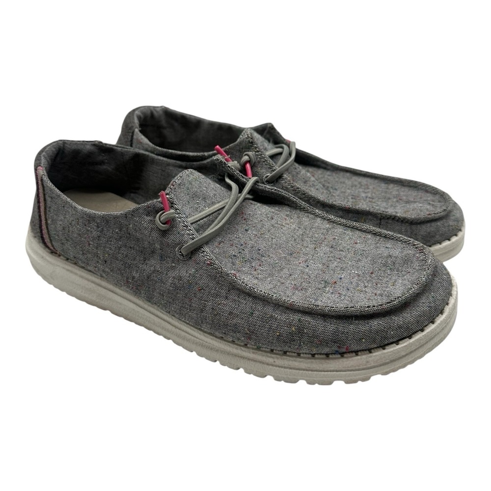 Hey Dude Wendy Confetti Shoes Womens Sz 11 Black Gray Lightweight Slip On Loafer